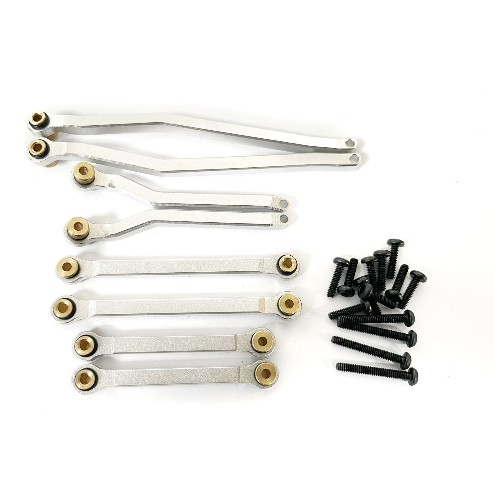 高离地ギャップメタルタイロッドブラック8点セットタイロッドセット【シルバー】