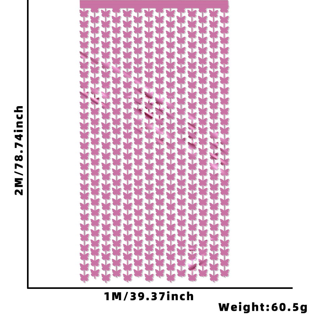 ピンク蝶の異形カーテン