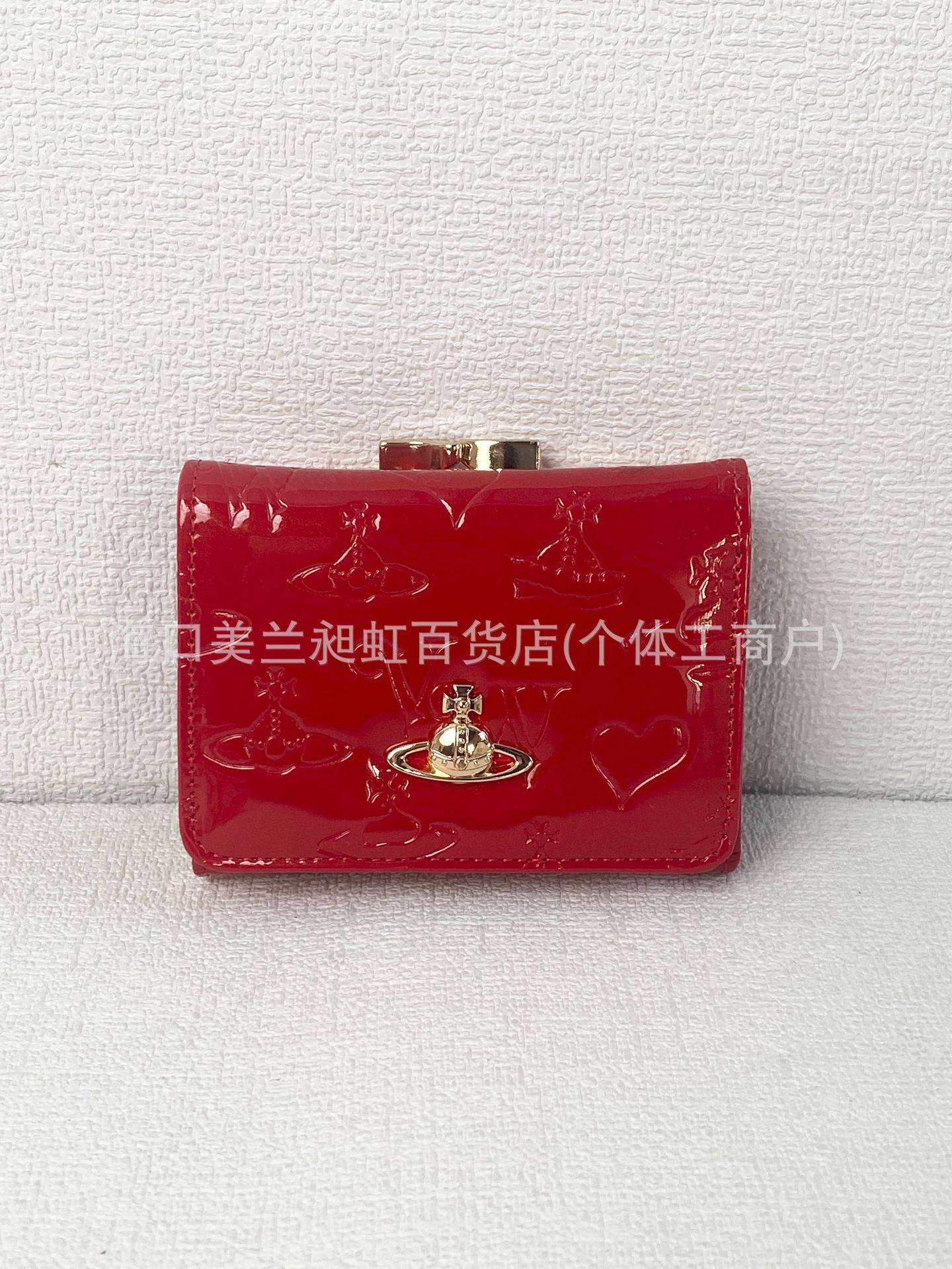 レッドゴールドラベルパテントレザーエンボスウォレット