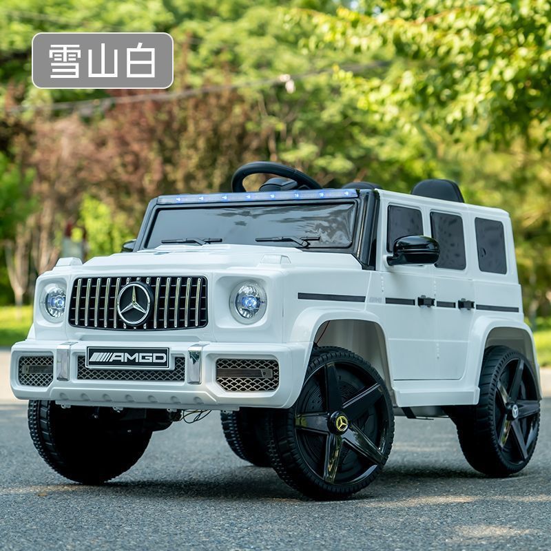 大型ホワイト 1～8歳（デュアルドライブフル機能）デュアル大型リチウムバッテリー - [アップグレードされた2人乗り + 拡張ボディ + アンビエントライト + トランク]