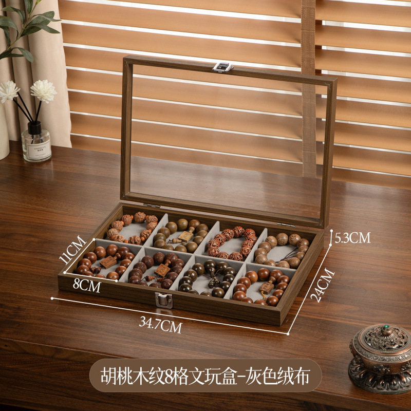 ウォールナット木目-8グリッド-グレーベルベット