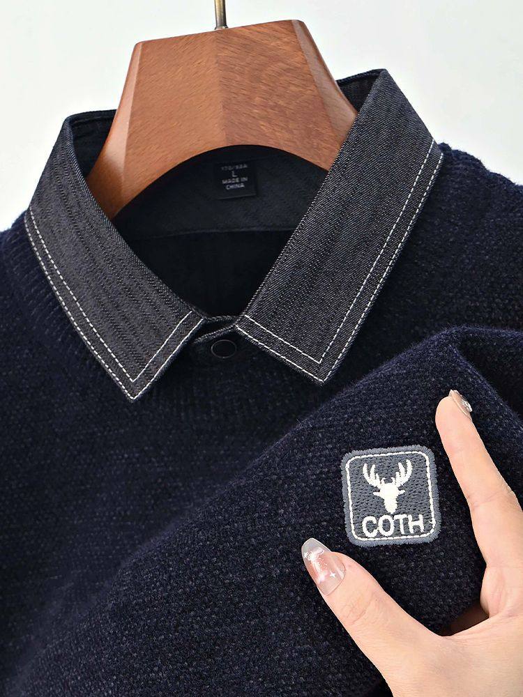 ダークグレー(デニム衿、鹿頭刺繍)