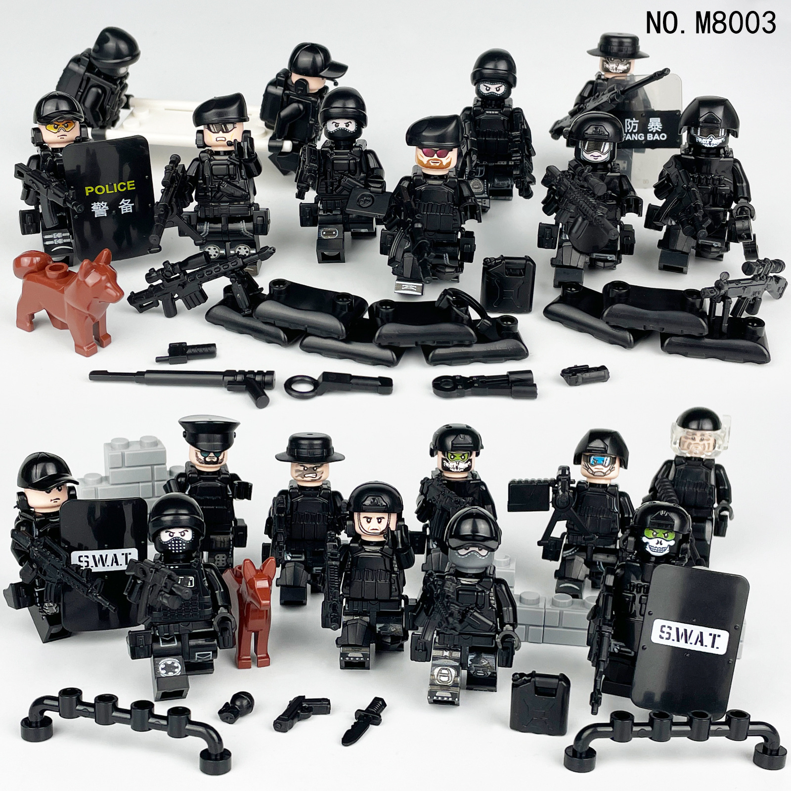 M8003-20 軍事 SWAT ミニフィギュア