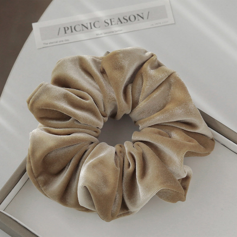 高級感ベロア腸輪-カーキ