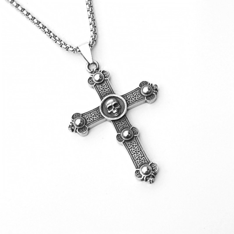 クロススカル + ステンレスチェーン