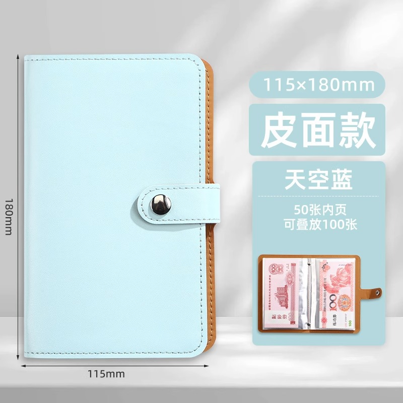 スカイブルー - 中ページ50枚(両面100枚収納可能)