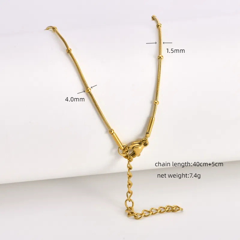 1.5ラウンドスネークバッグ 4.0ビーズチェーン 40+5cm