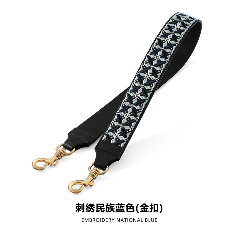 A-19刺繍民族ブルーゴールドバックル