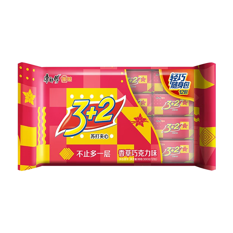 3+2ビスケット バニラチョコサンド 300g(12パック)