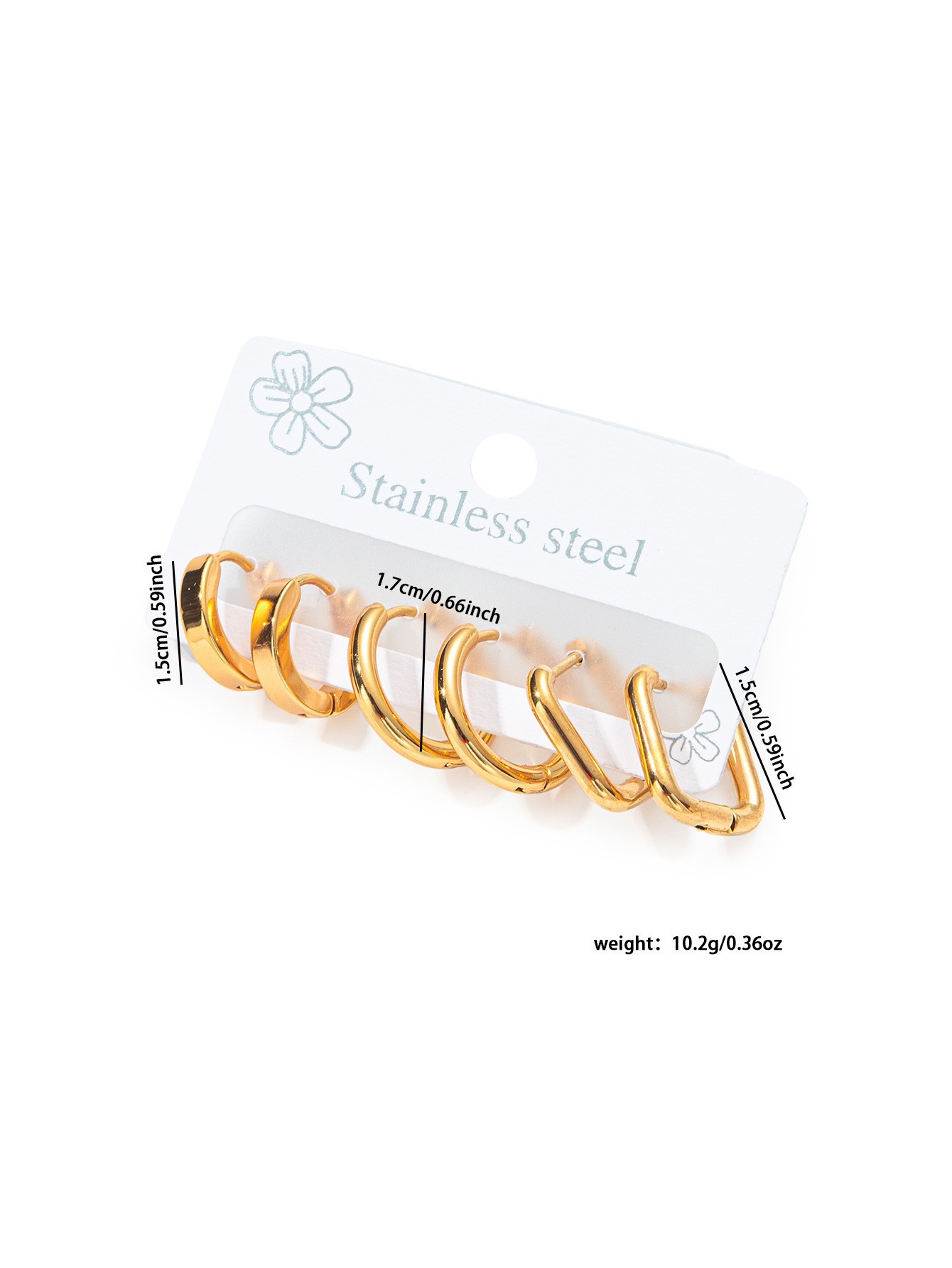 幾何学的なスクエアイヤリング