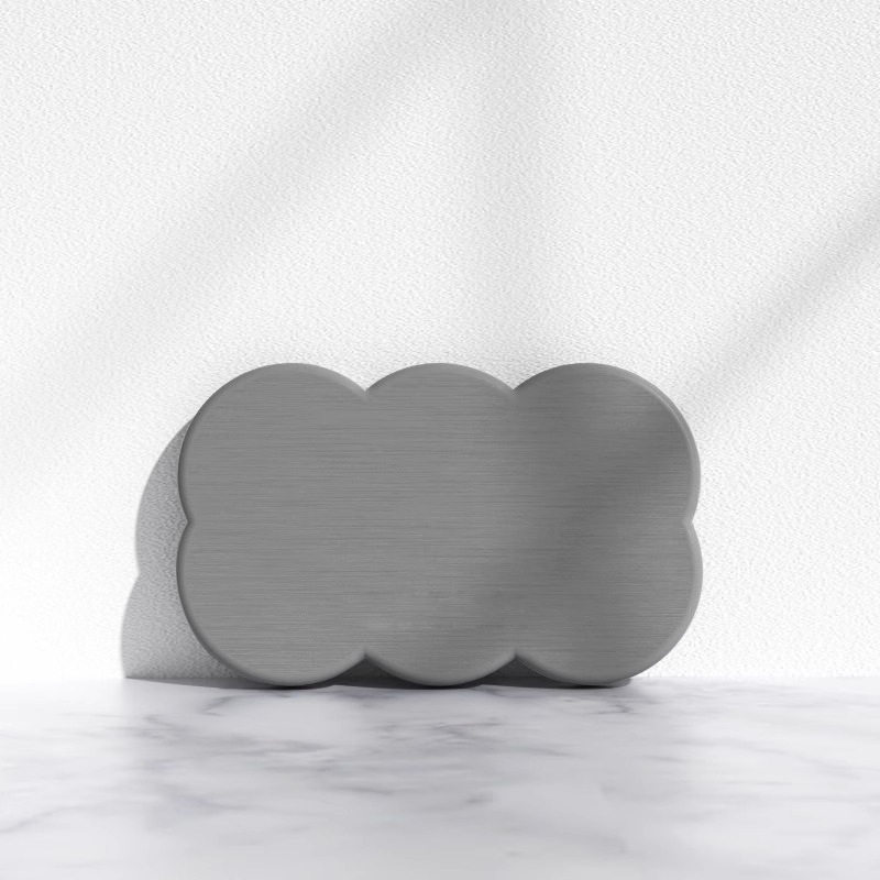 四角い雲—ミディアムグレー (8*13*0.9cm)