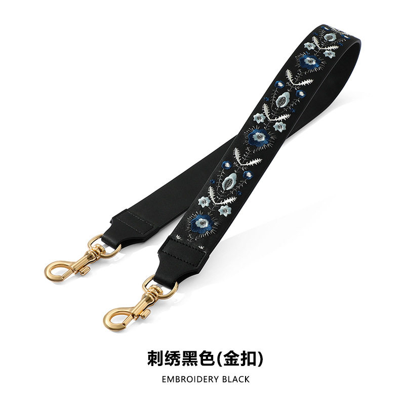 A-19刺繍ブラックゴールドバックル