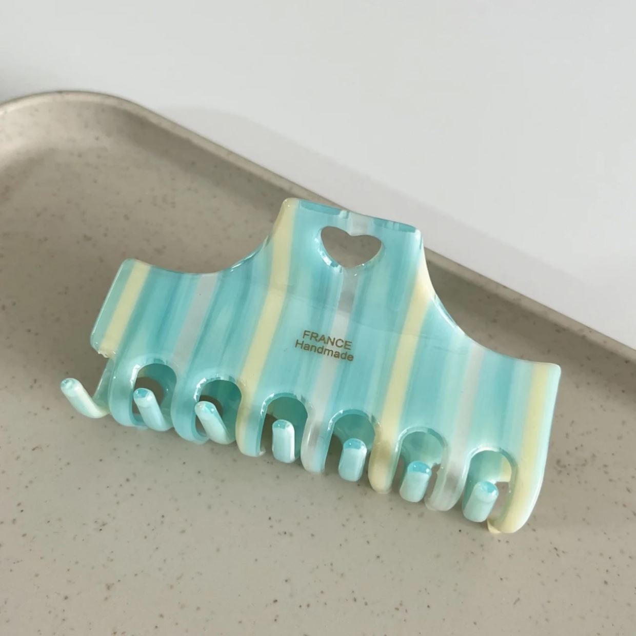 [クリームブルー] ストライプコントラストスクエアグリッパー