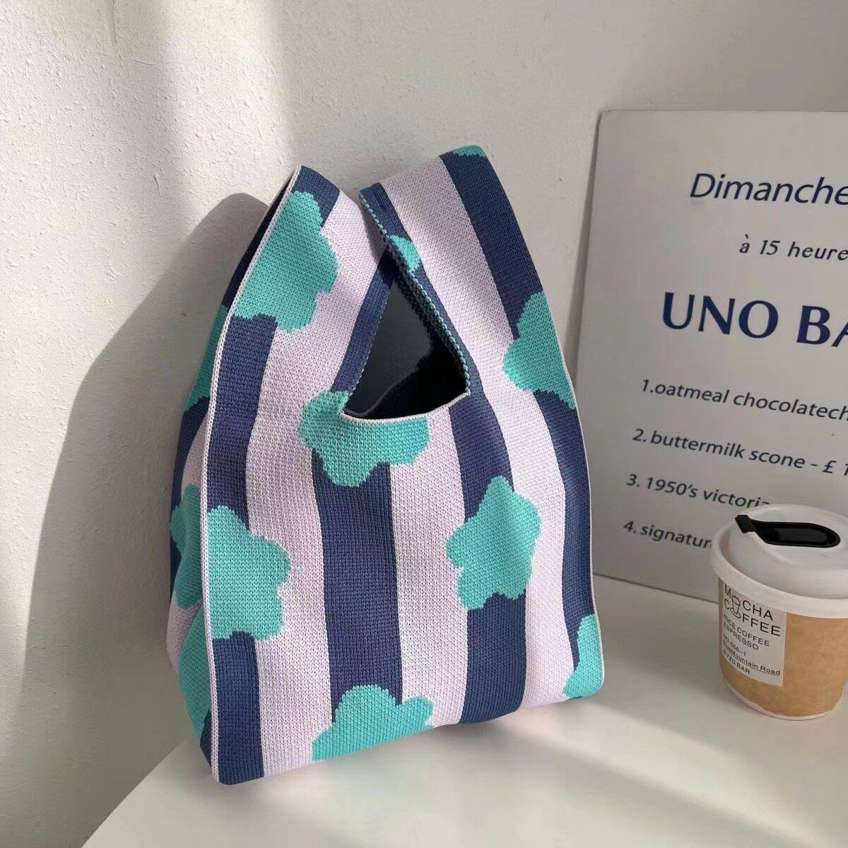 ストライプ花-紫