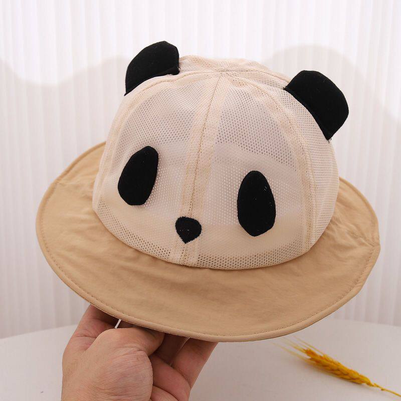 メッシュパンダバケットハット カーキ+46-50cm
