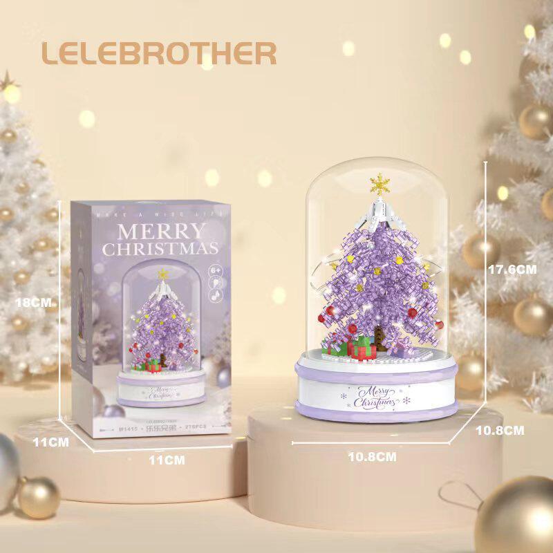 パープルクリスマスツリーオルゴールライト+ダストカバー276個