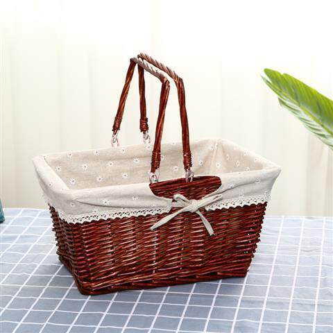 四角い茶色のデイジー生地