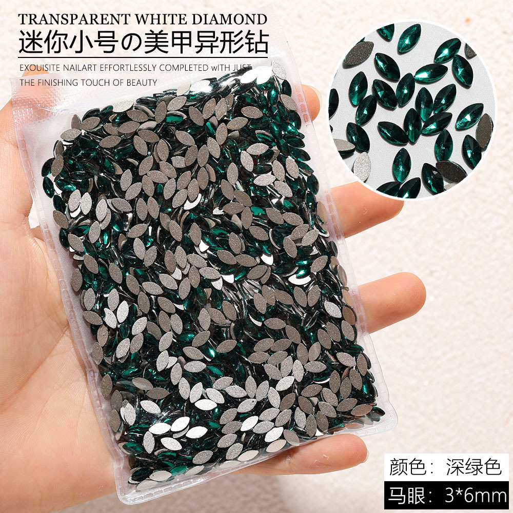 ダークグリーン-[ホースアイ-3x6mm]