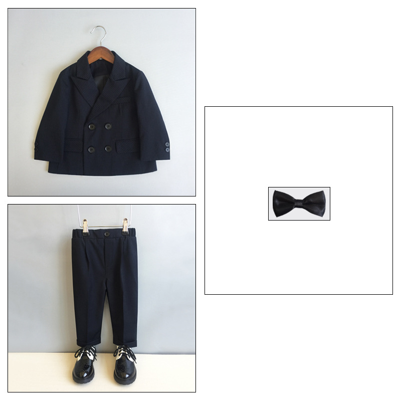 黒いストライプ (スーツ + ズボン) は黒いネクタイ + カエデの胸の花を送ります。