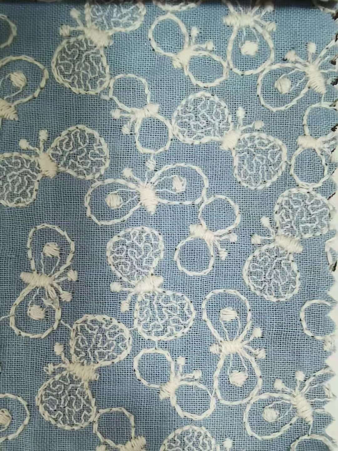 E20300 ブルー(幅120cm、綿90%、麻10%)