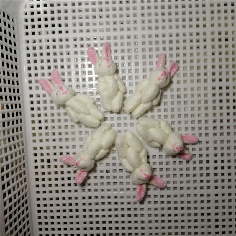 6cm毛布を引っ張るウサギ