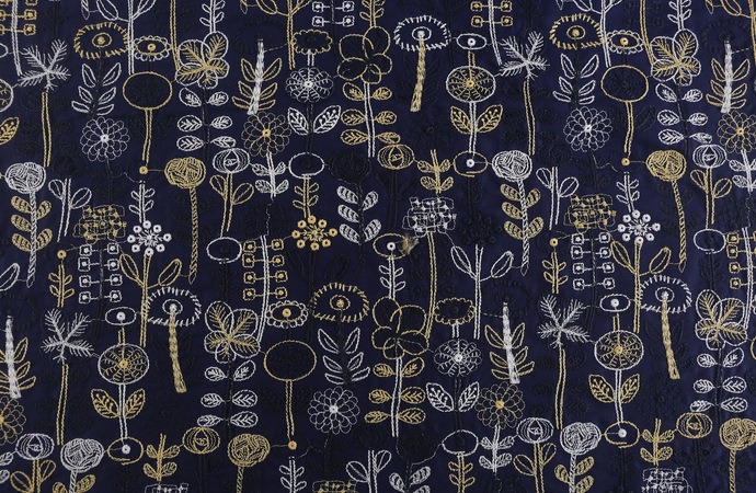 E20368 ネイビーブルー(幅120cm 綿90% 麻10%)