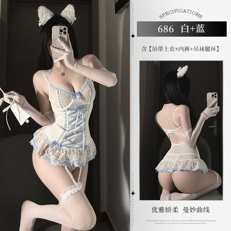 ホワイト(ワンピース+レッグリング*2+下着)