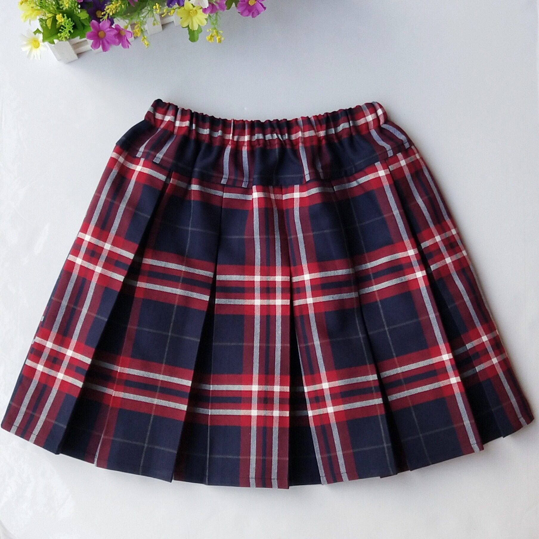 03紫赤格子スカート (安全半ズボンあり)