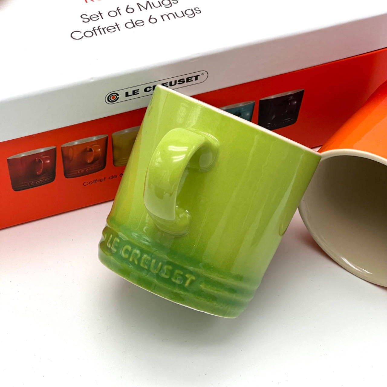 350mlマグカップ-ブラウンイエローグリーン