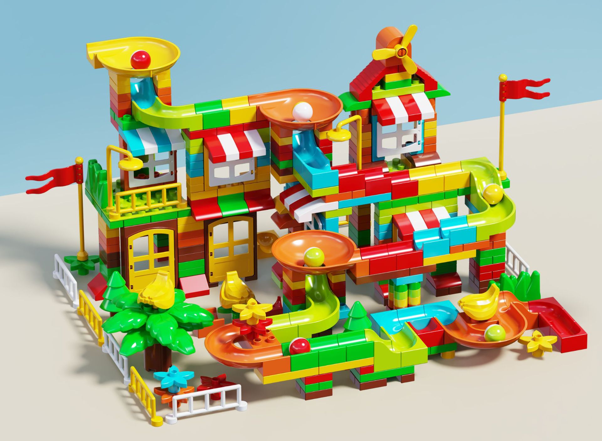 466 粒子大粒子ラージシーンスライドビルディングブロック