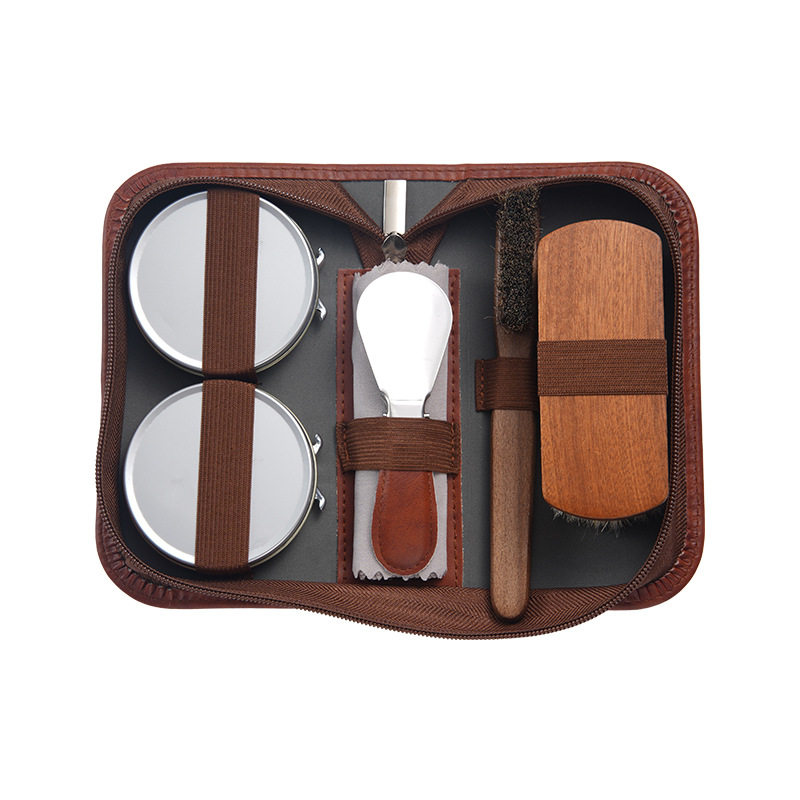 ショートスクエアバッグ ローズウッド 2色靴磨きセット