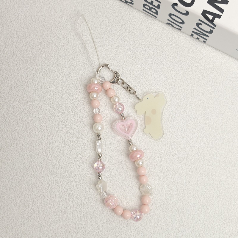 ピンクのラブシェルチェーン+タグ