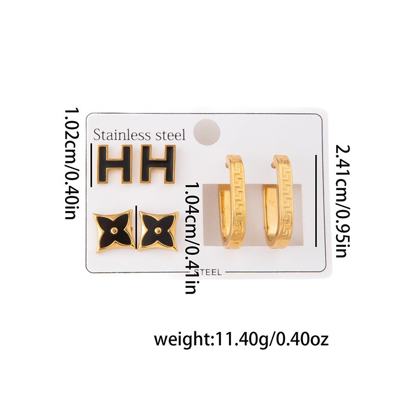 レターHセットイヤリング