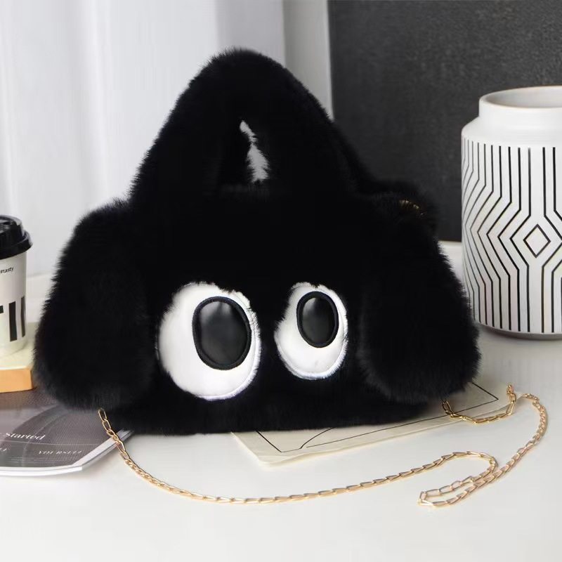 ビッグアイバッグ ブラック 26×25cm（ショルダーチェーンなし）