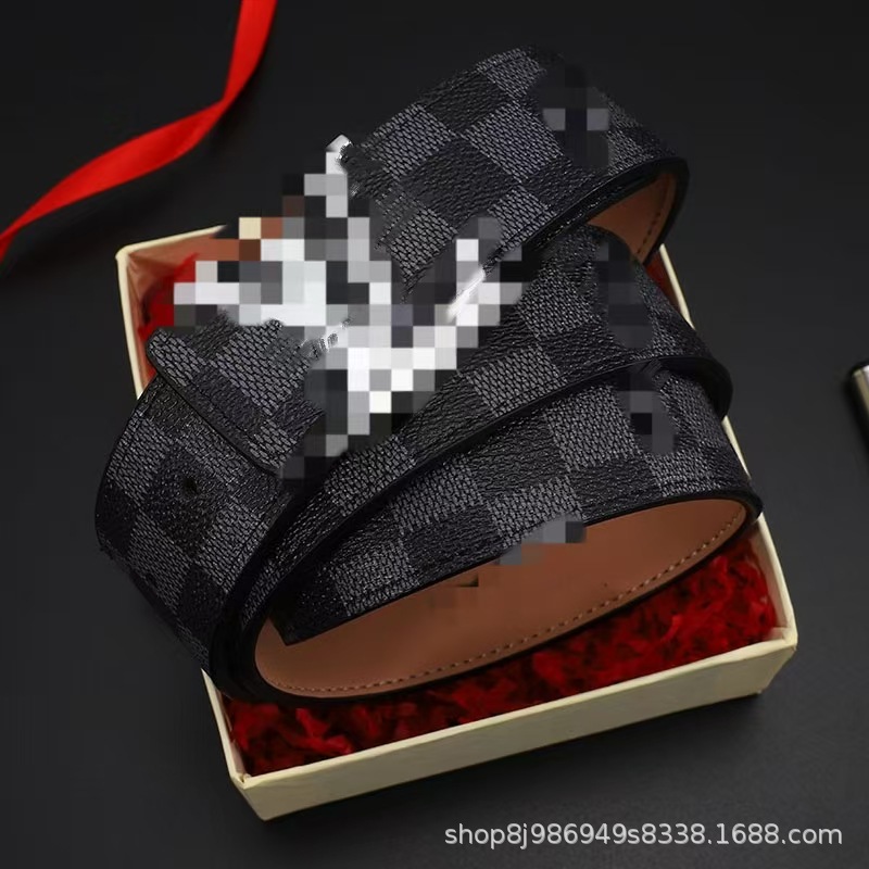 ブラックチェックシルバーバックル