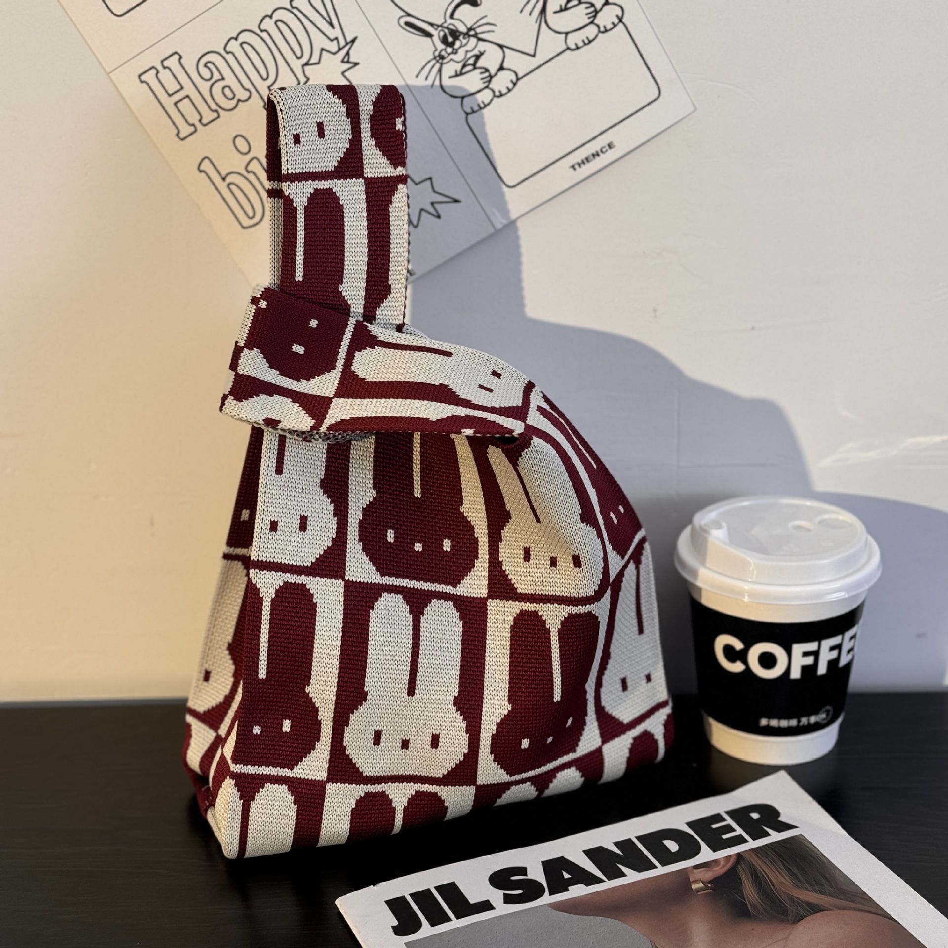 【ベストバッグ】レッドチェックウサギ