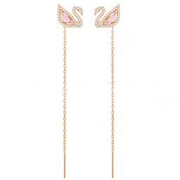 ピンクダイヤモンドスワンイヤーワイヤー