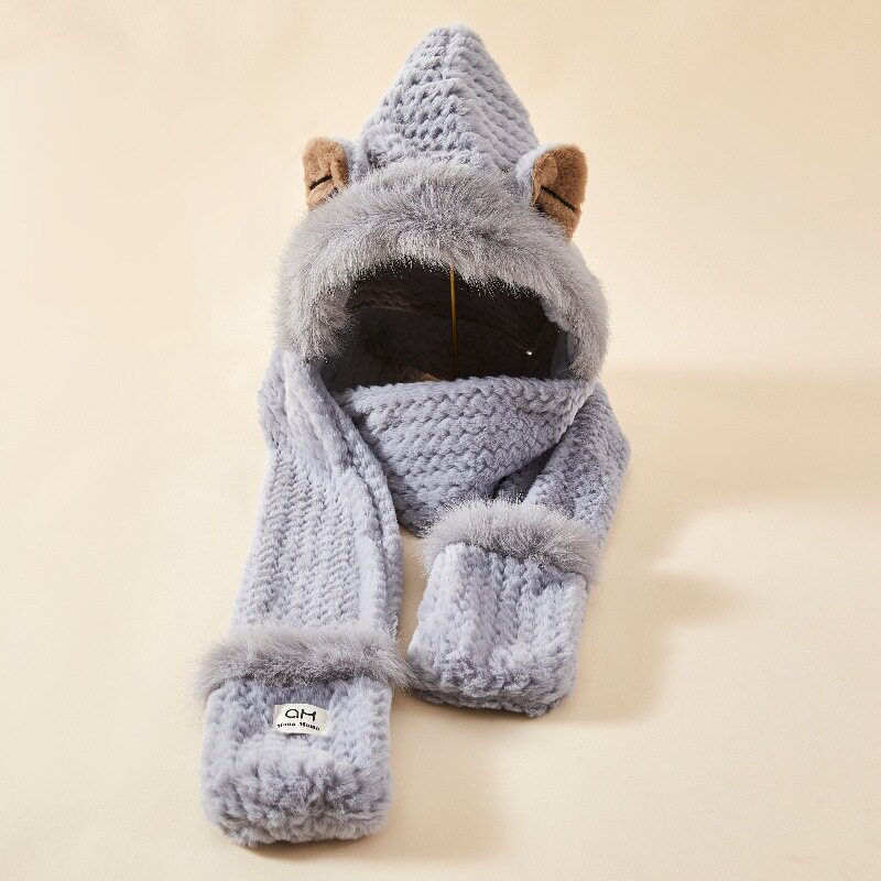 狐狸耳三件套-灰色