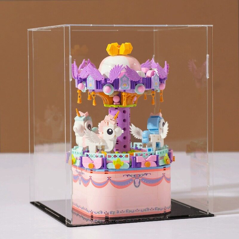 回転トロイの木馬 + 874粒アクリル付き (オルゴール)