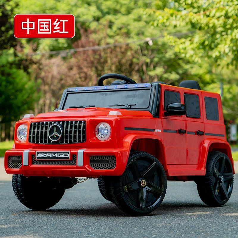 大型レッド 1～8歳（デュアルドライブフル機能）デュアル大型リチウムバッテリー - [アップグレードされた2人乗り + 拡張ボディ + アンビエントライト + トランク]