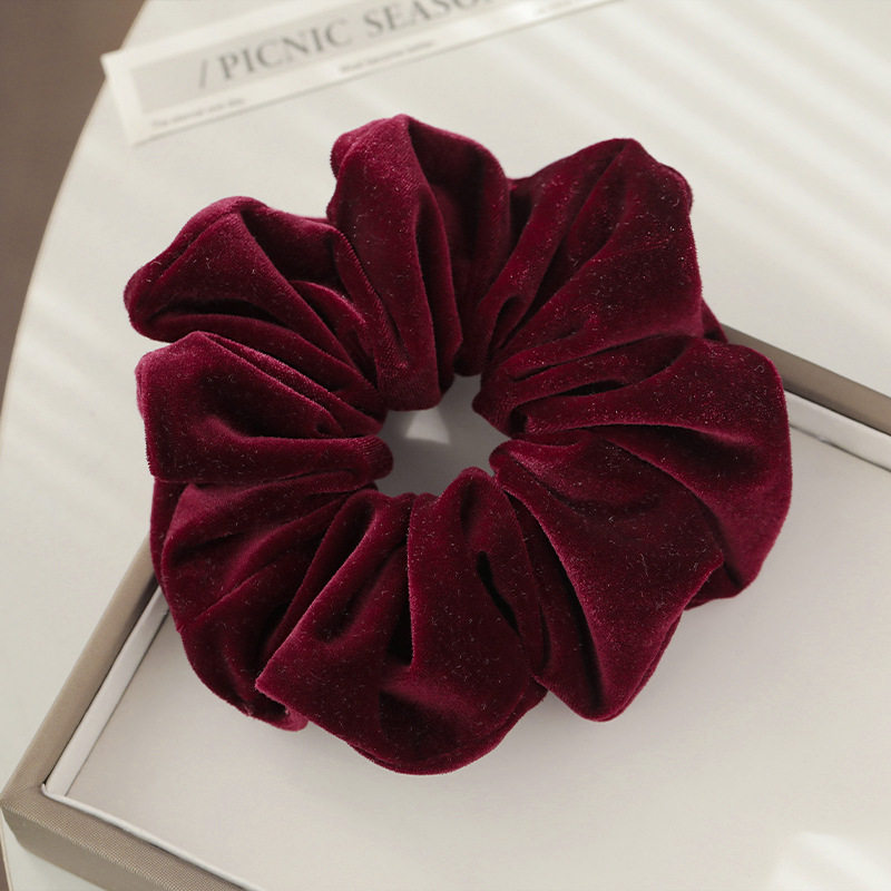 高級感ベロア腸輪-ワインレッド