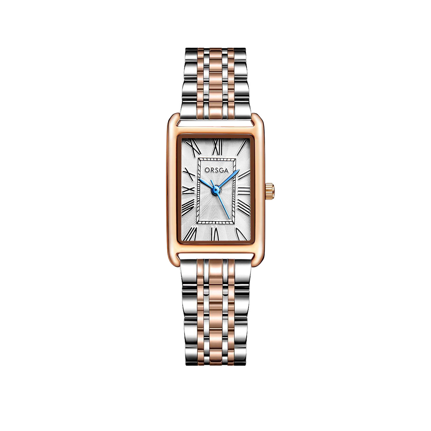 白い表面を持つローズスチールベルト