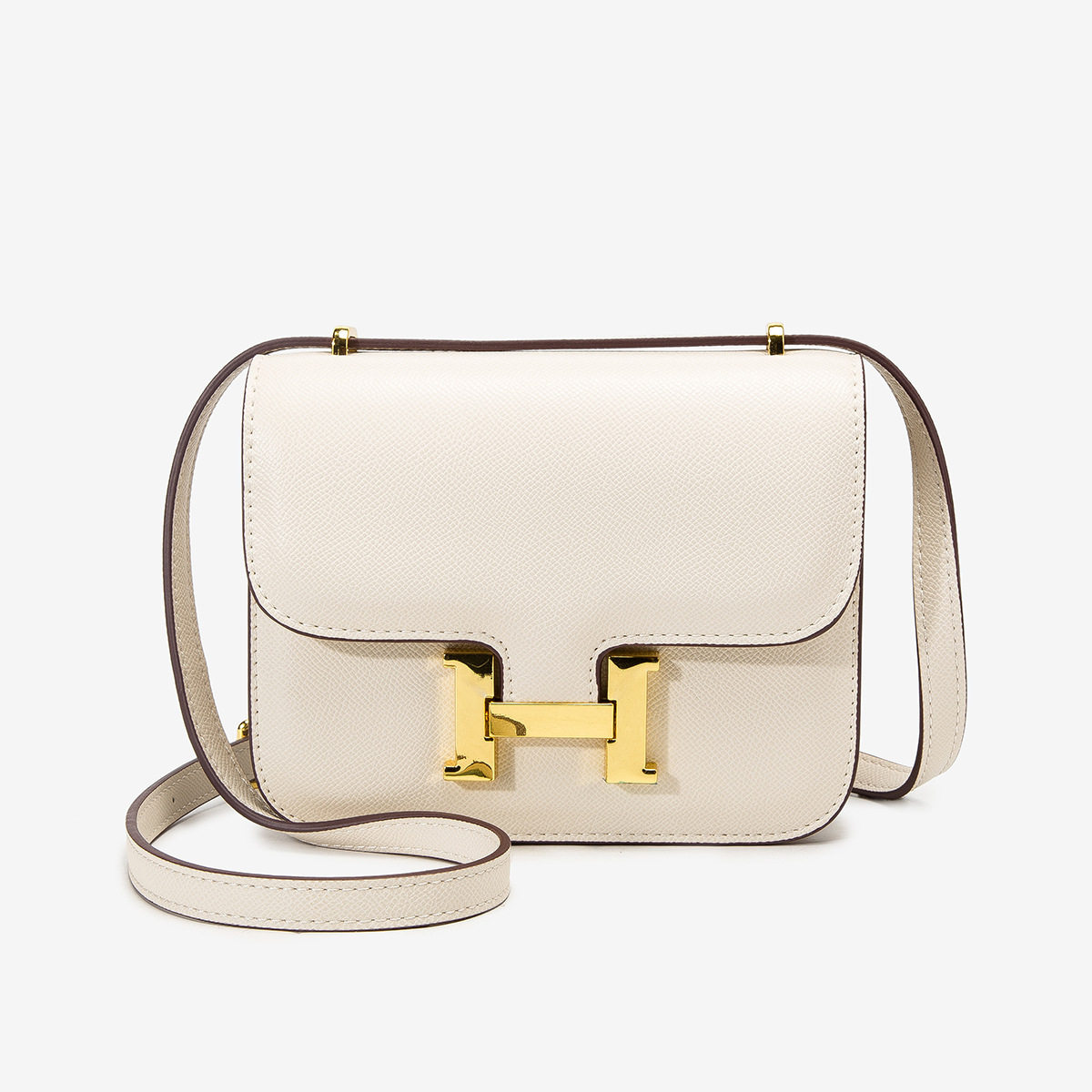 ゴールドバックルパームプリントスモールホワイト