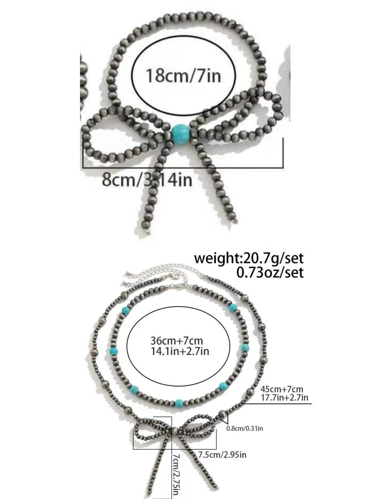 11 リボンネックレス+ブレスレットセット