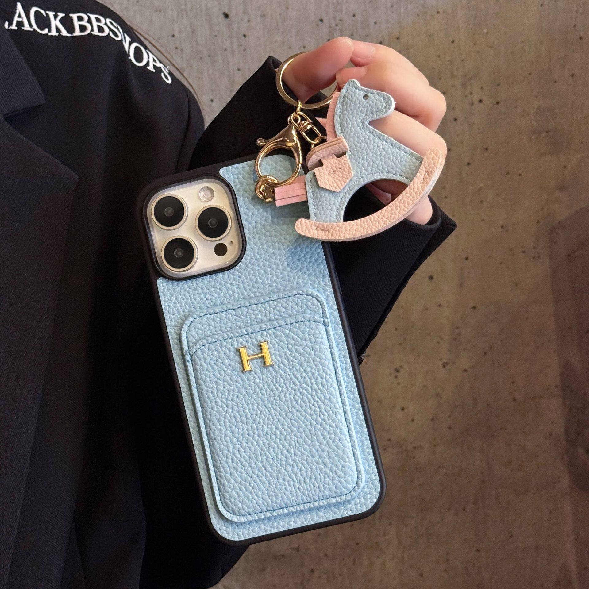 ブルーライチ柄カード+ライチ柄木馬