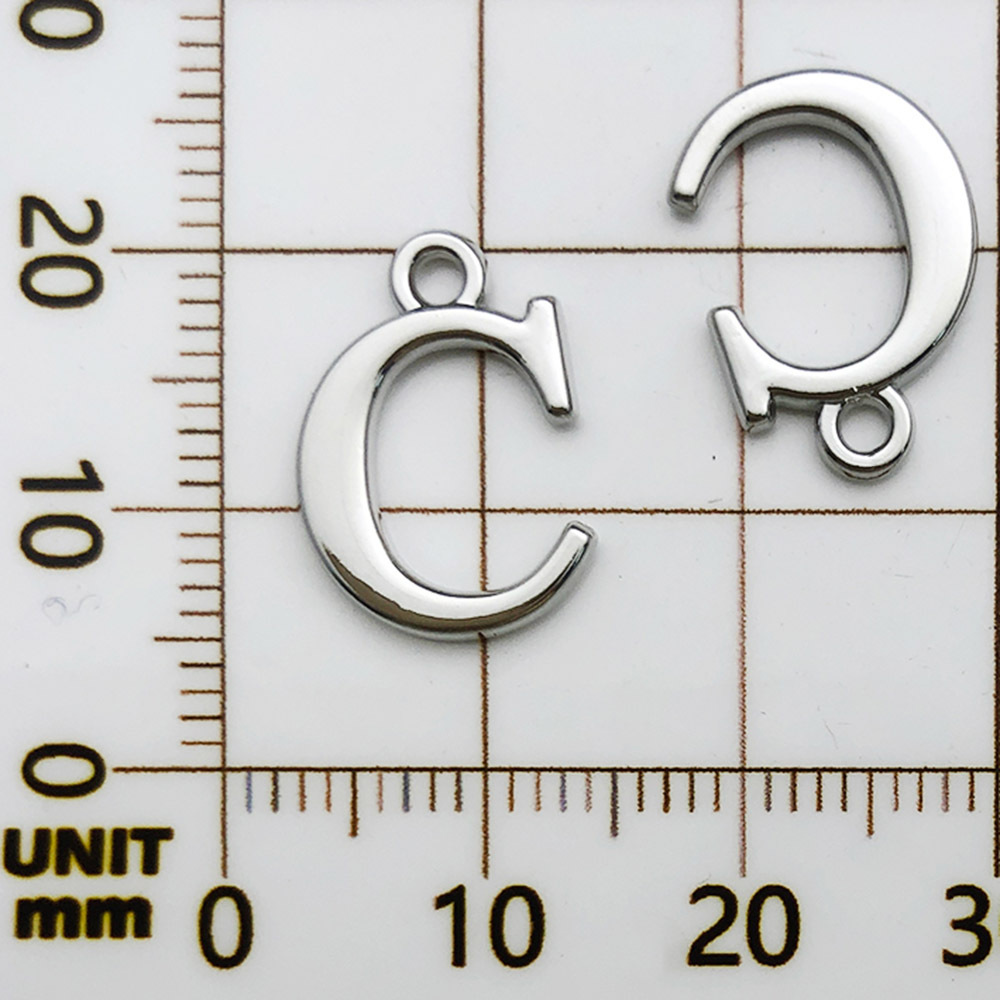 1 ホワイト K ラックメッキ文字 C-11x16mm-0.8g