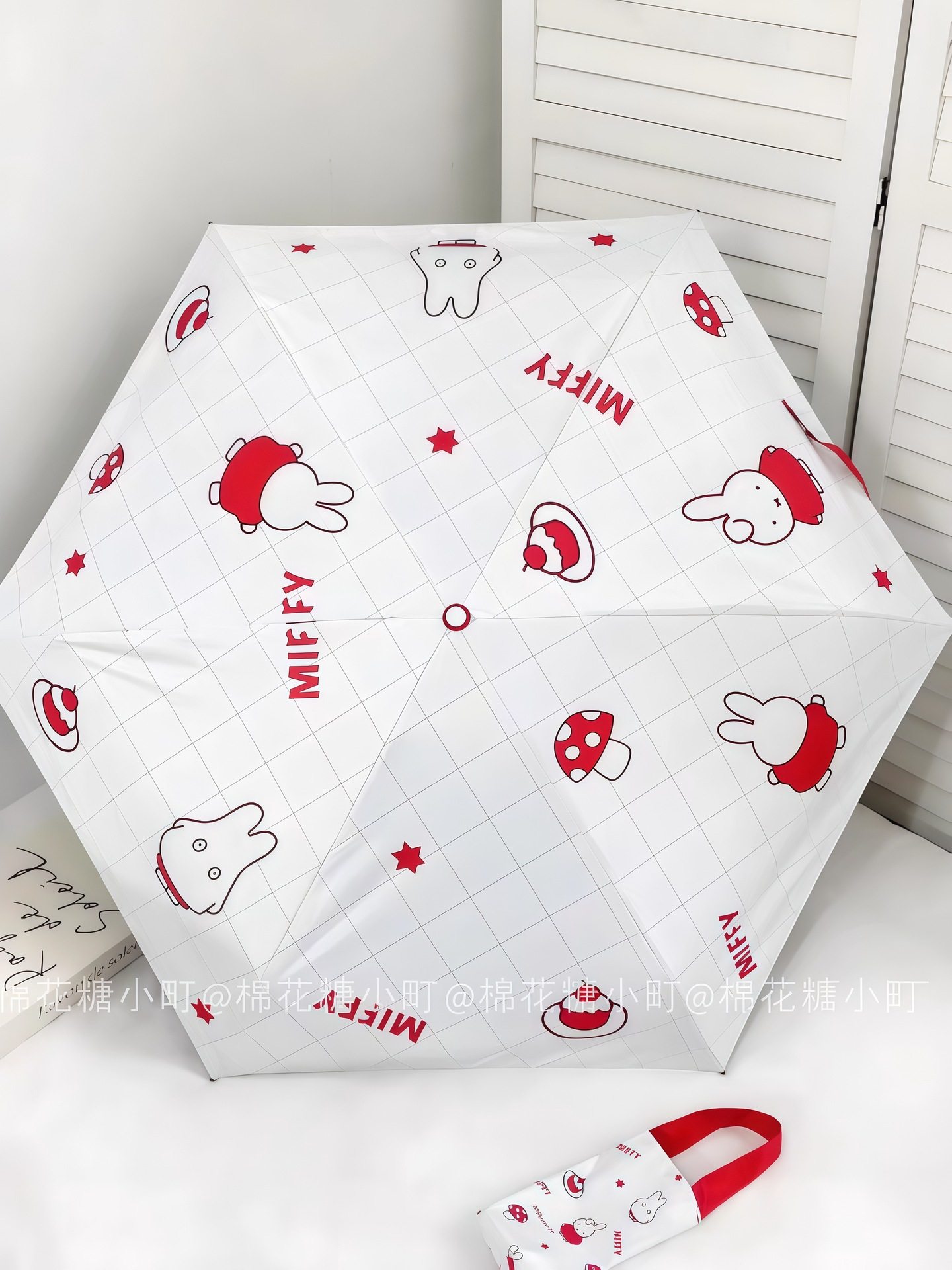 本物のミッフィー【グルメ】チェック柄立体50% off傘