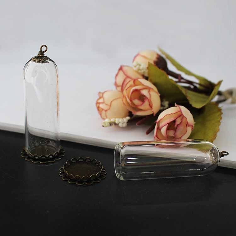 50X18MM ベルジャー + レースキャップ + ブロンズダブルレースホルダー