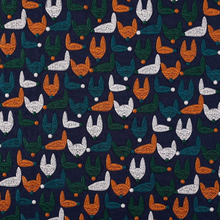 E20744 ネイビーブルー（幅125cm、綿70％、麻30％）