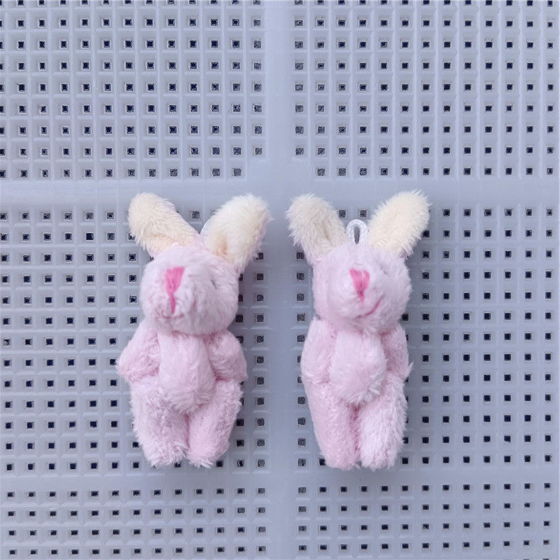 4.5cmのピンクの長毛うさぎ
